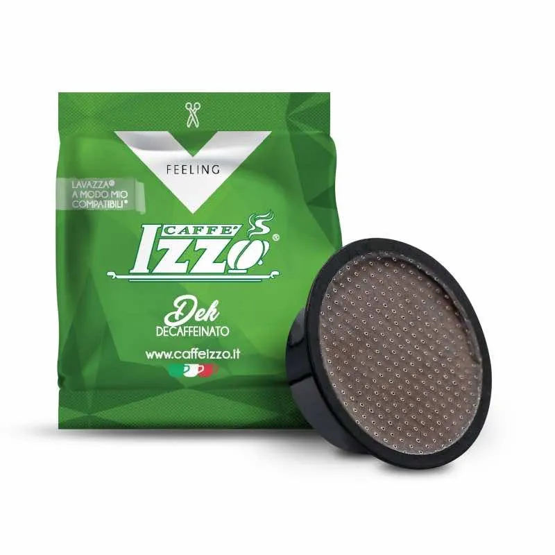 100 Capsule Izzo Caffè Miscela DECAFFEINATO Compatibili Lavazza a Modo Mio