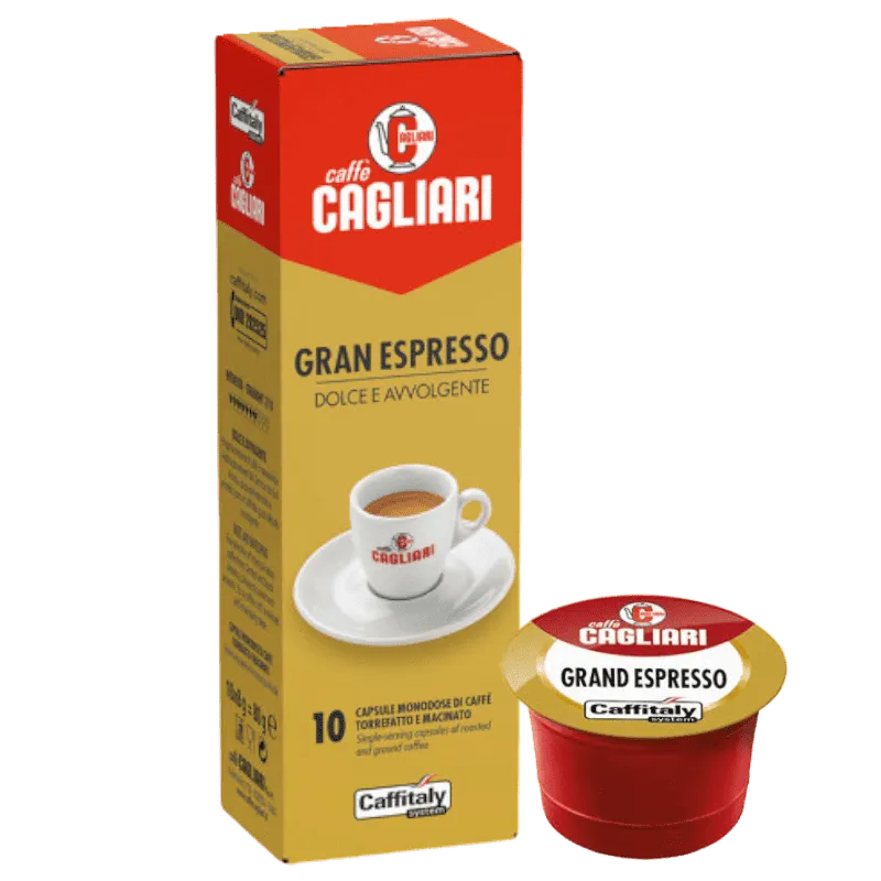 10 Capsule Miscela Grand Espresso Caffè Cagliari Caffitaly System