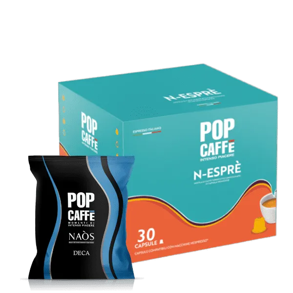 30 Naos Pop Caffè Miscela DECAFFEINATO capsule compatibili Nespresso