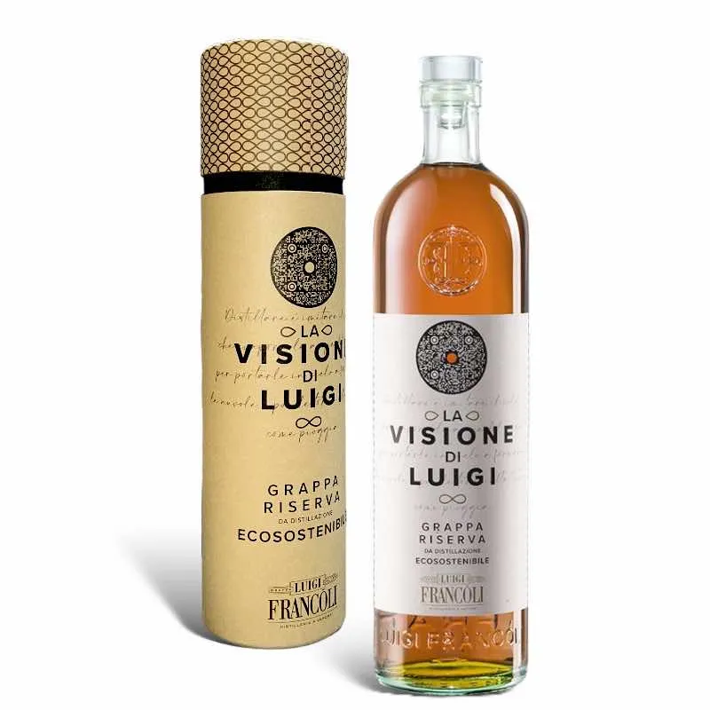 La Visione di Luigi Francoli Grappa La Riserva 700 ml + Tubo