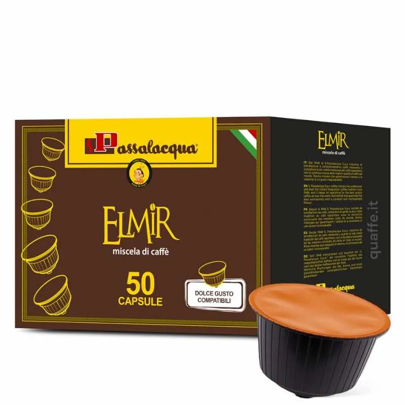 50 Capsule Caffè Passalacqua Compatibili Nescafè Dolce Gusto Miscela ELMIR