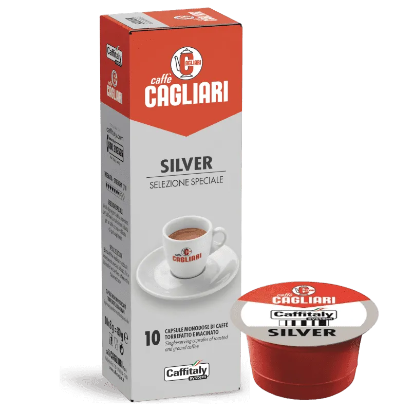 10 Capsule Miscela Silver Caffè Cagliari Caffitaly System