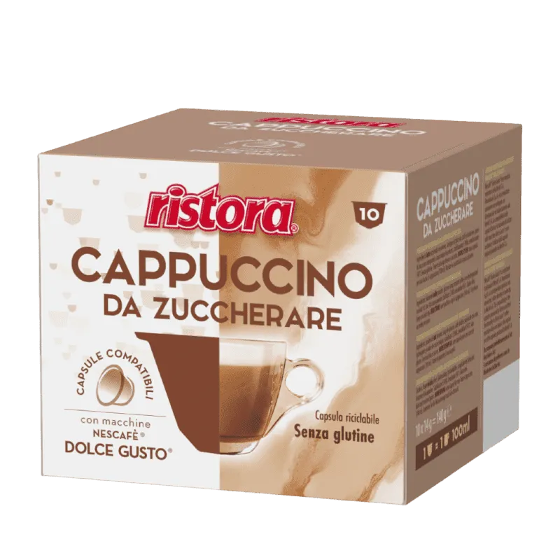 10 Capsule CAPPUCCINO AMARO Ristora compatibili Nescafè Dolce Gusto