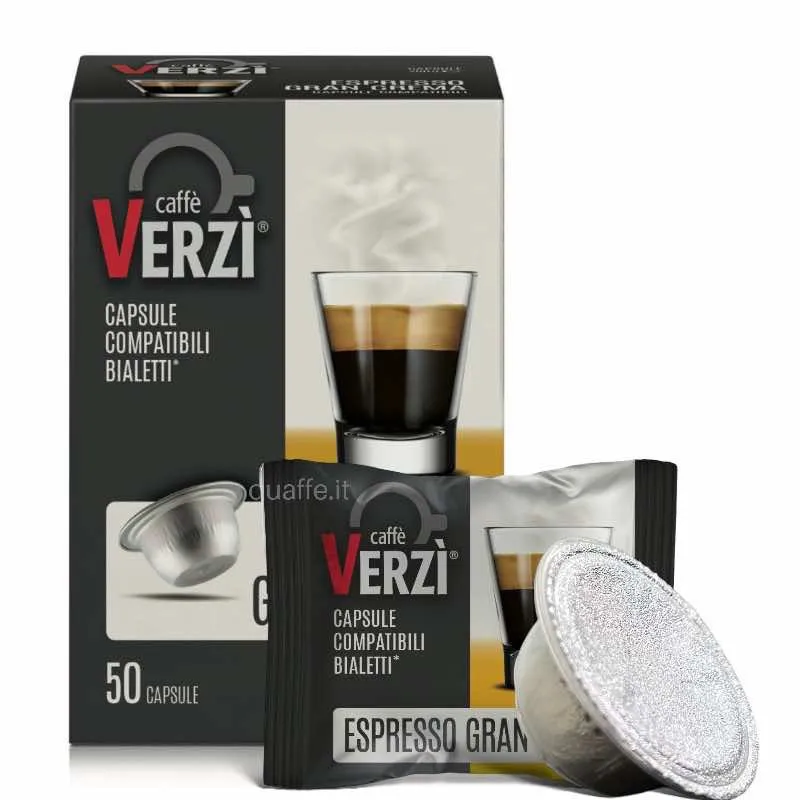 50 Capsule Caffè Verzì Miscela GRAN CREMA compatibili BIALETTI