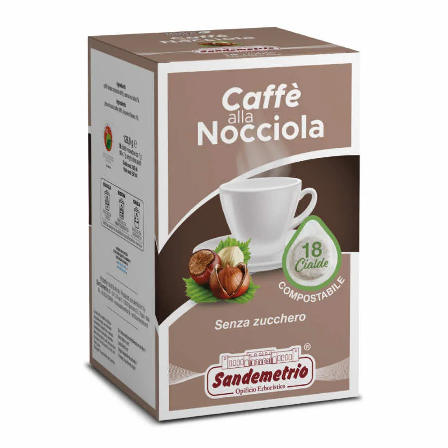 Caffè alla Nocciola Sandemetrio 18 Cialde Ese 44 Filtro Carta