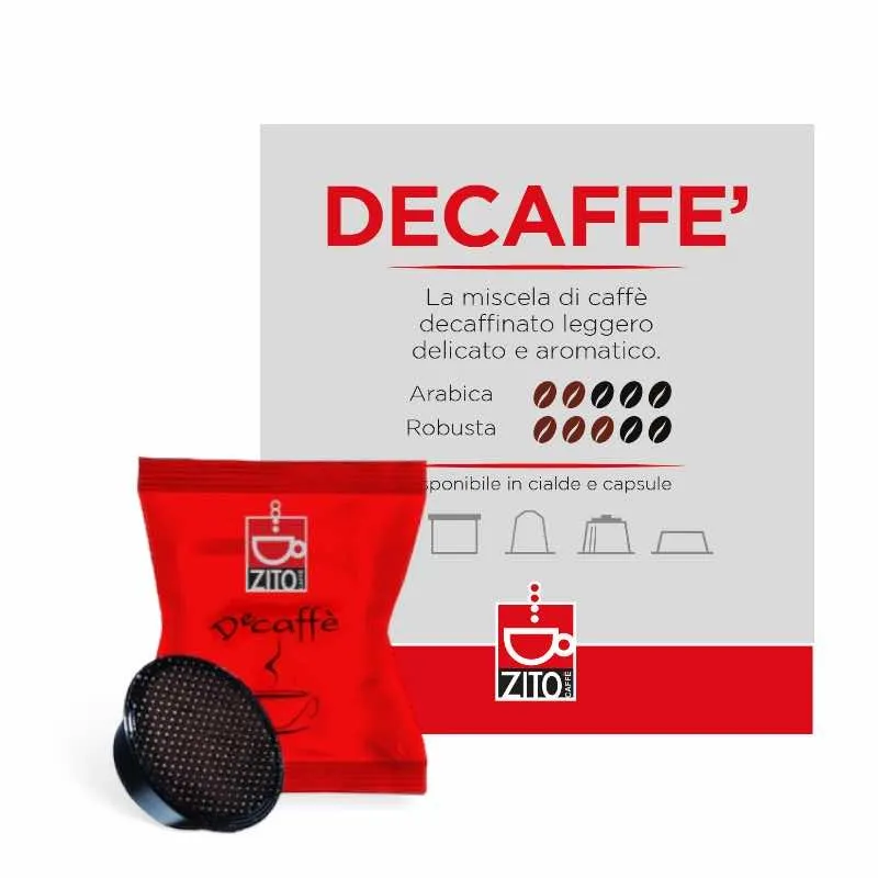 100 Capsule Zito Caffè Miscela Dek compatibile A Modo Mio