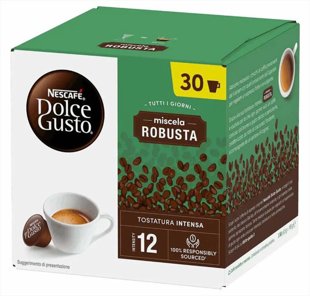 30 Capsule Caffè Nescafè Dolce Gusto Miscela Robusta Formato Convenienza