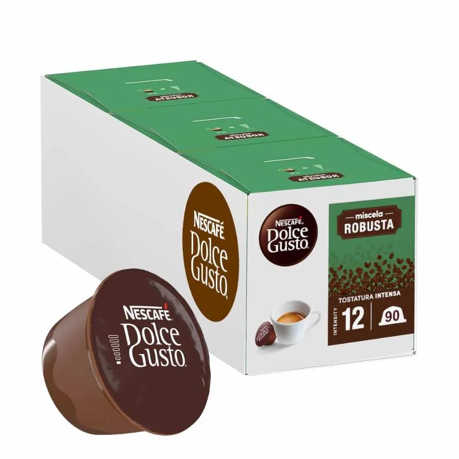 90 Capsule Caffè Nescafè Dolce Gusto Miscela Robusta Formato Convenienza