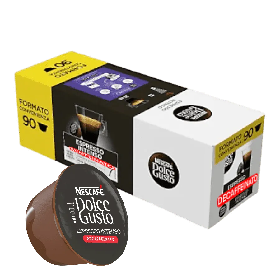 90 Capsule Caffè ESPRESSO INTENSO DECAFFEINATO originali Nescafè Dolce Gusto