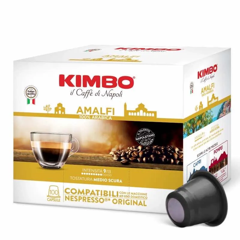 100 Capsule Caffè KIMBO Compatibili Nespresso Miscela Amalfi