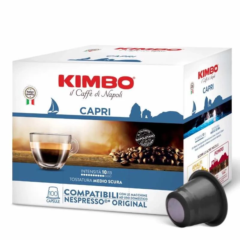 100 Capsule Caffè KIMBO Compatibili Nespresso - Miscela Capri