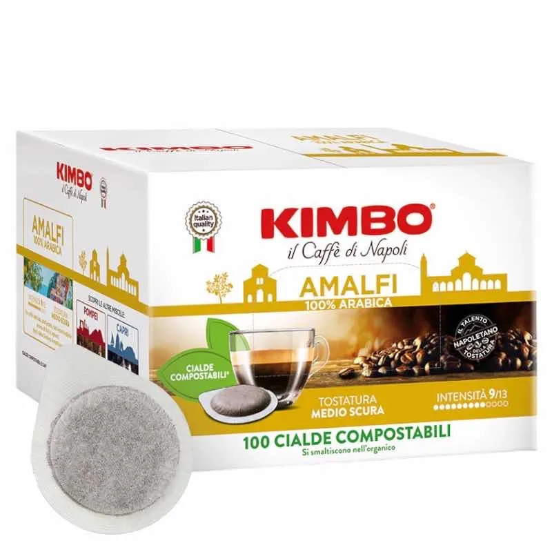100 Cialde Caffè KIMBO Compostabili Ese 44 - Miscela Amalfi