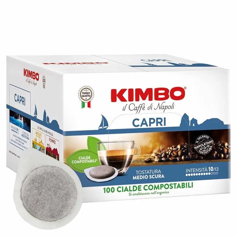 100 Cialde Caffè KIMBO Compostabili Ese 44 - Miscela Capri