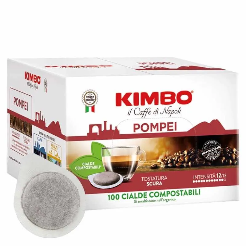 100 Cialde Caffè KIMBO Compostabili Ese 44 - Miscela Pompei