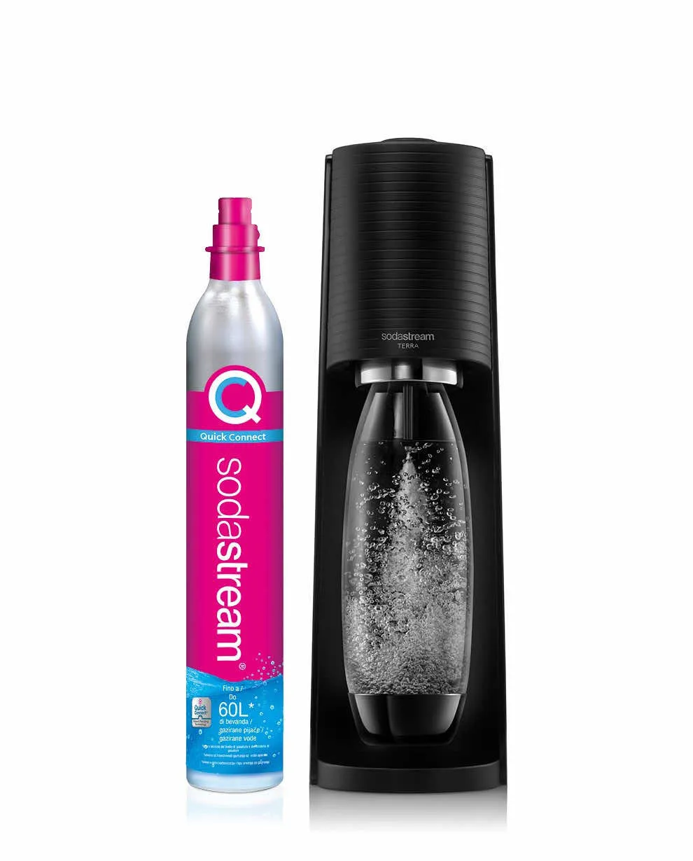 Gasatore SodaStream Terra Acqua Frizzante Nero