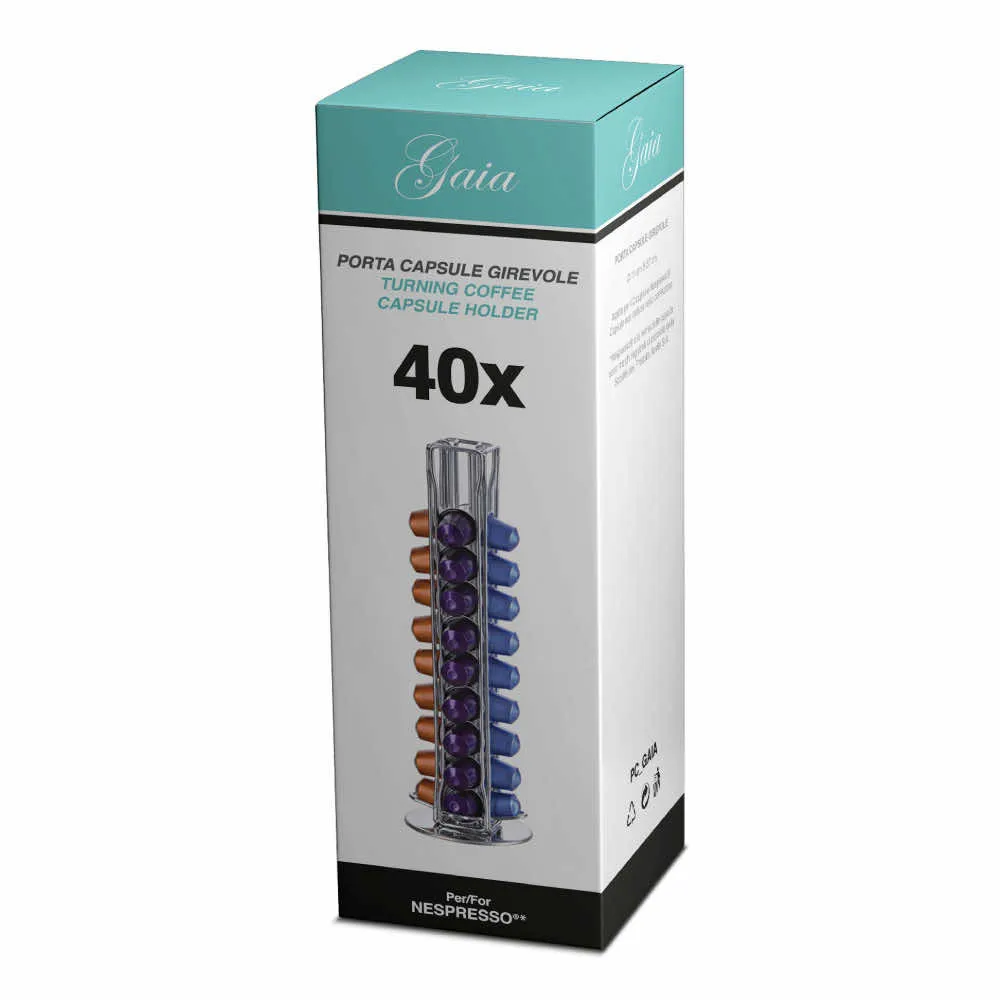 40 Capsule Portacapsule GAIA Verticale - Girevole per Nespresso