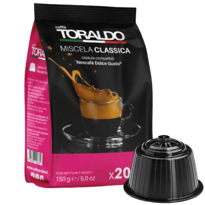 20 Capsule Caffè TORALDO compatibili DOLCE GUSTO Miscela Classica