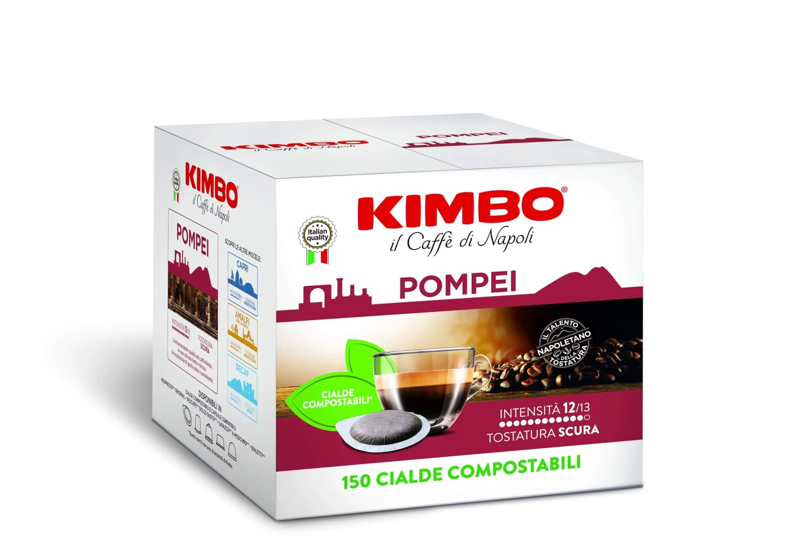 150 Cialde Caffè KIMBO Compostabili Ese 44 - Miscela Pompei