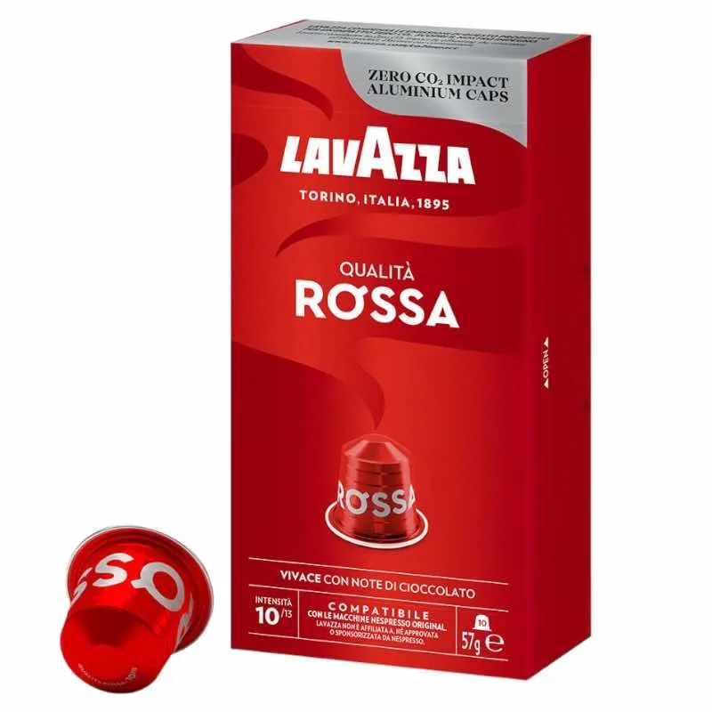 10 Capsule Caffè Lavazza Qualità Rossa compatibili Nespresso Alluminio