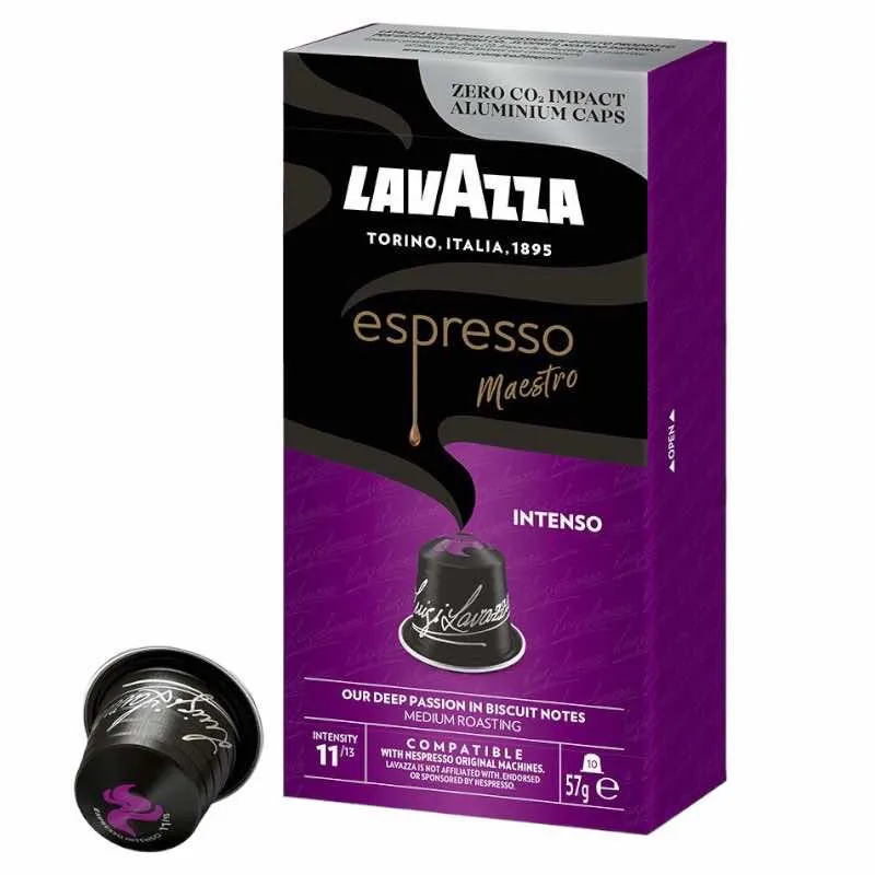 10 Capsule Caffè Lavazza Espresso Maestro Intenso compatibili Nespresso Alluminio