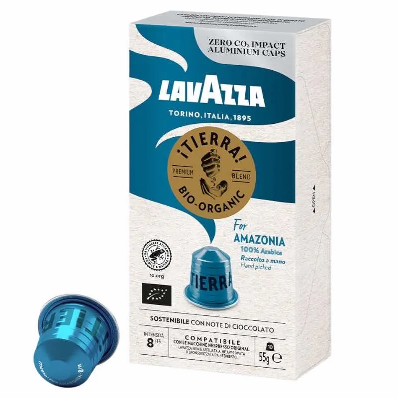 10 Capsule Caffè Lavazza Tierra for Amazonia compatibili Nespresso Alluminio