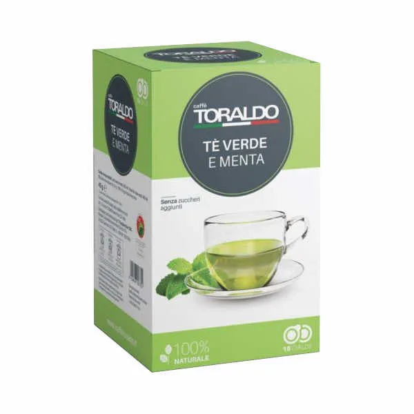 18 Cialde Compostabili Te Verde alla Menta Caffè Toraldo