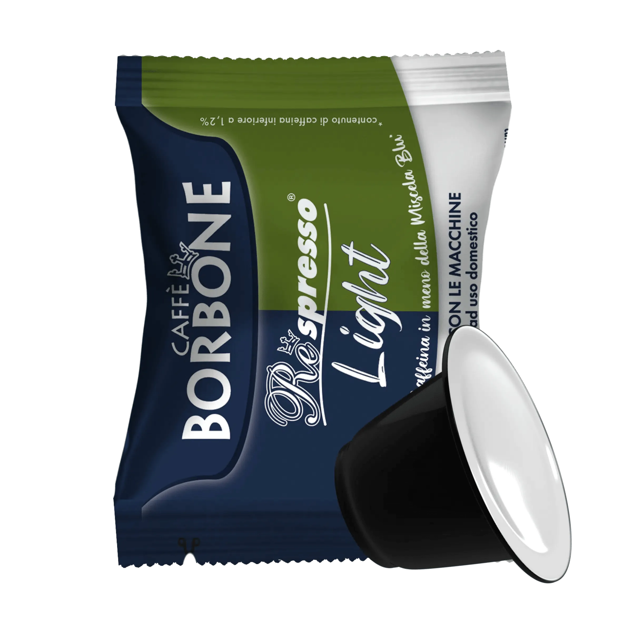 Caffè BORBONE Respresso Miscela LIGHT 50% Blu, 50% Dek per Nespresso 100 Capsule