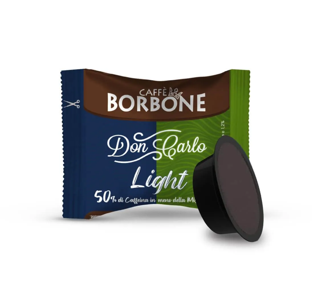 BORBONE Don Carlo Miscela Miscela LIGHT 50% Blu, 50% Dek per Lavazza A Modo Mio 100 capsule