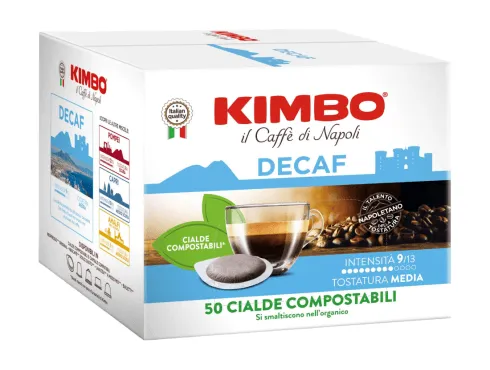 50 Cialde Caffè KIMBO Compostabili Ese 44 - Decaffeinato