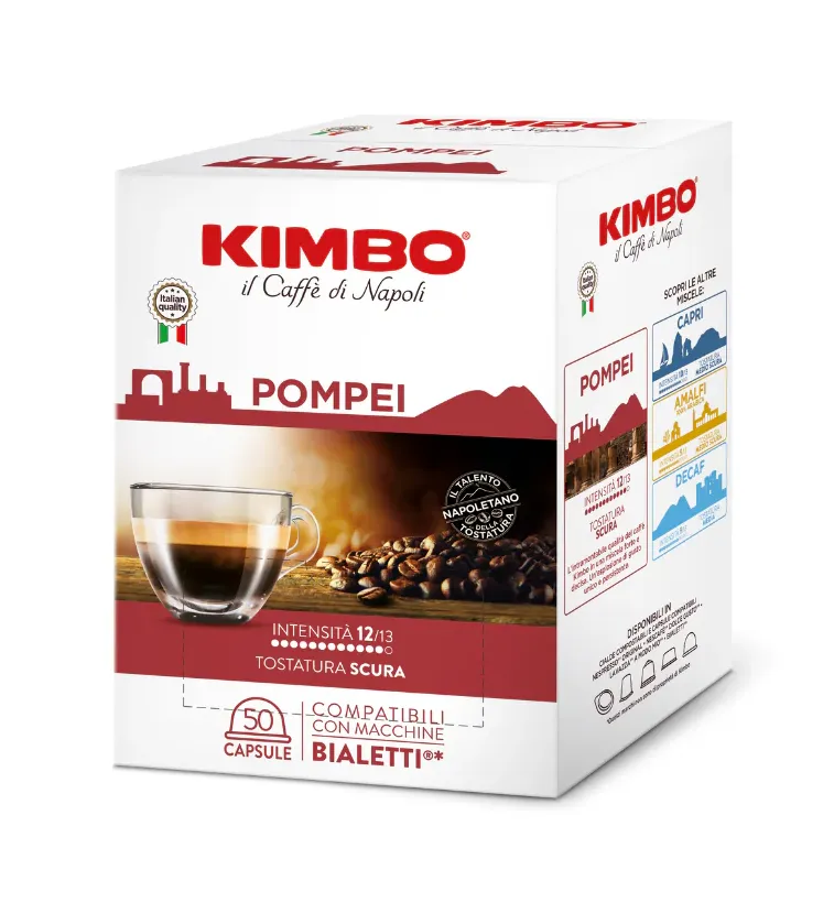 50 Capsule Caffè KIMBO Compatibili Bialetti - Miscela Pompei