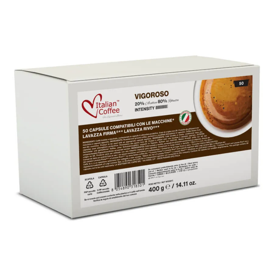 50 Capsule VIGOROSO compatibili Lavazza Firma / Vitha Group