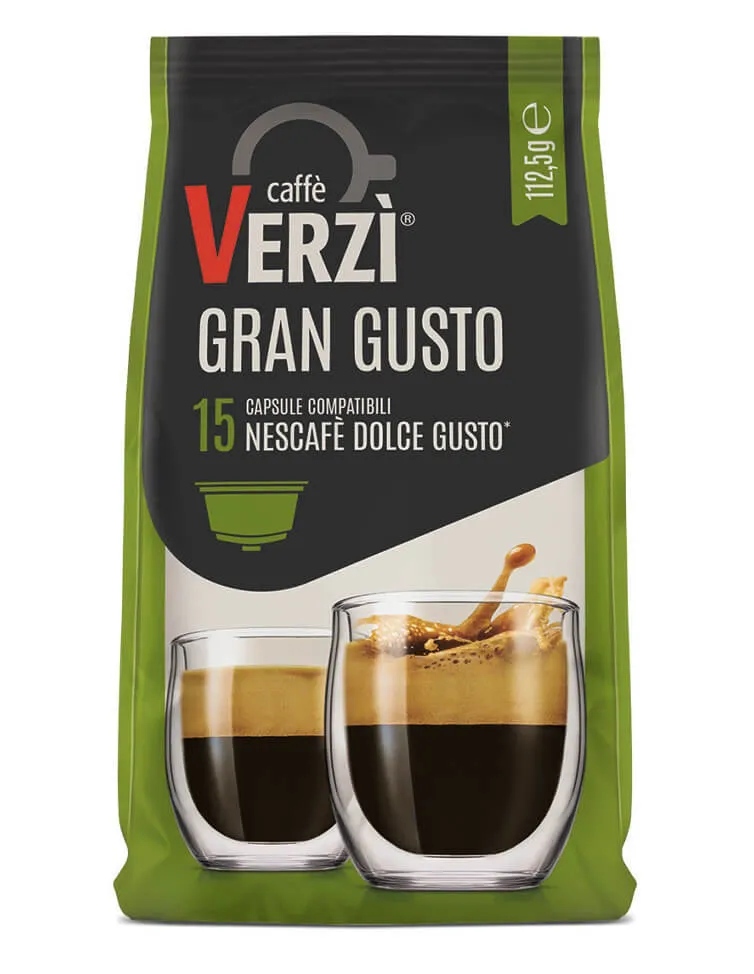15 Capsule Verzì Miscela Gran Gusto Compatibili Nescafè Dolce Gusto