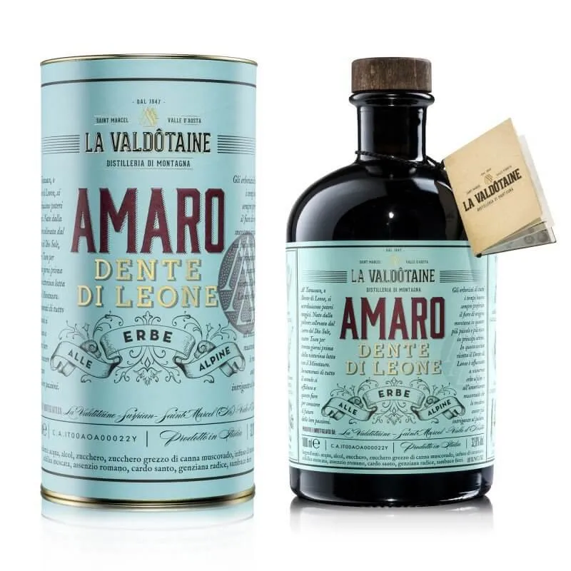 Amaro Dente di Leone La Valdotaine -Bottiglia con Tubo 1000ml