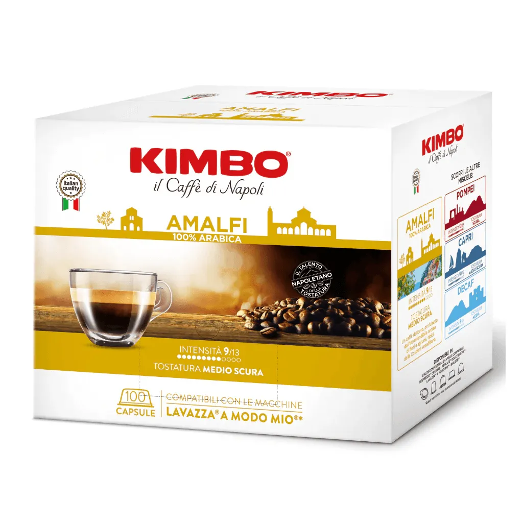 100 Capsule Caffè KIMBO Compatibili Lavazza a Modo Mio - Miscela Amalfi