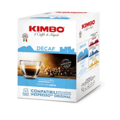 50 Capsule Caffè KIMBO Compatibili Nespresso Decaffeinato