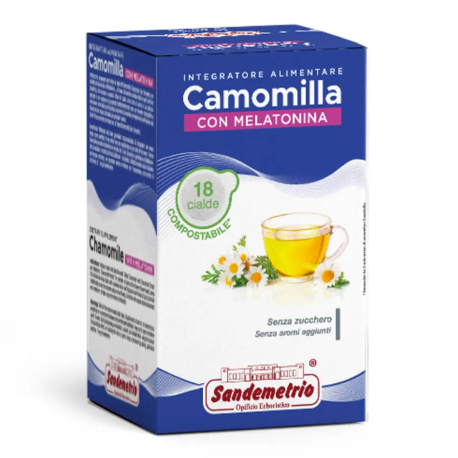Camomilla con Melatonina Sandemetrio 18 Cialde Ese 44 Filtro Carta