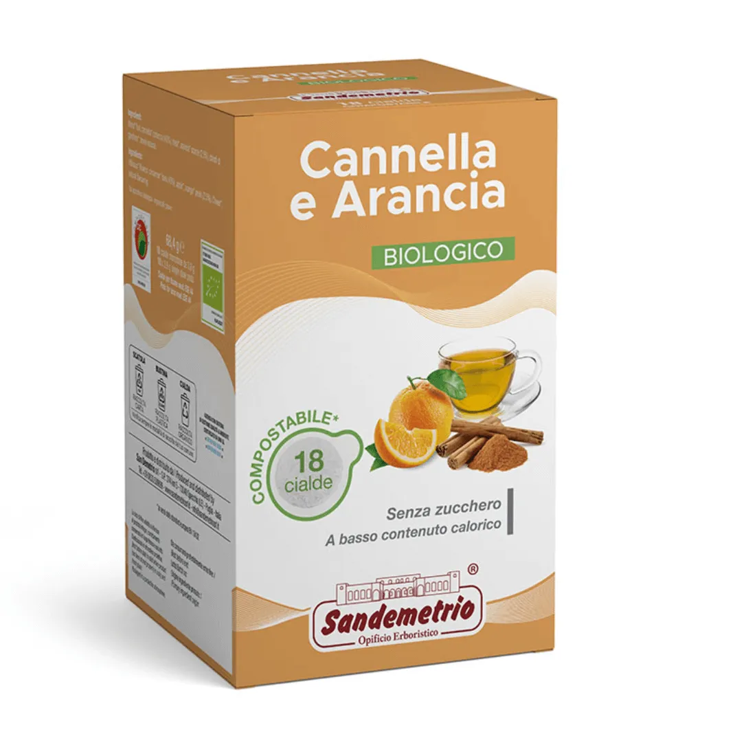 Tisana Cannella e Arancia Sandemetrio 18 Cialde Ese 44 Filtro Carta