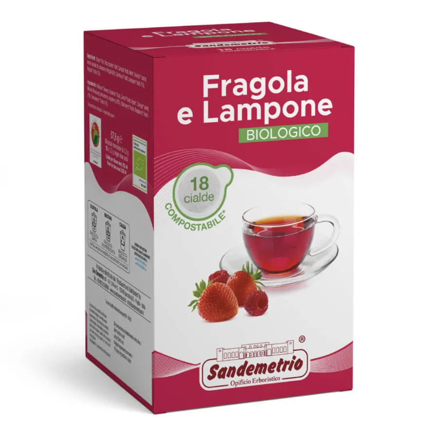 Tisana Fragola Lampone Sandemetrio 18 Cialde Ese 44 Filtro Carta