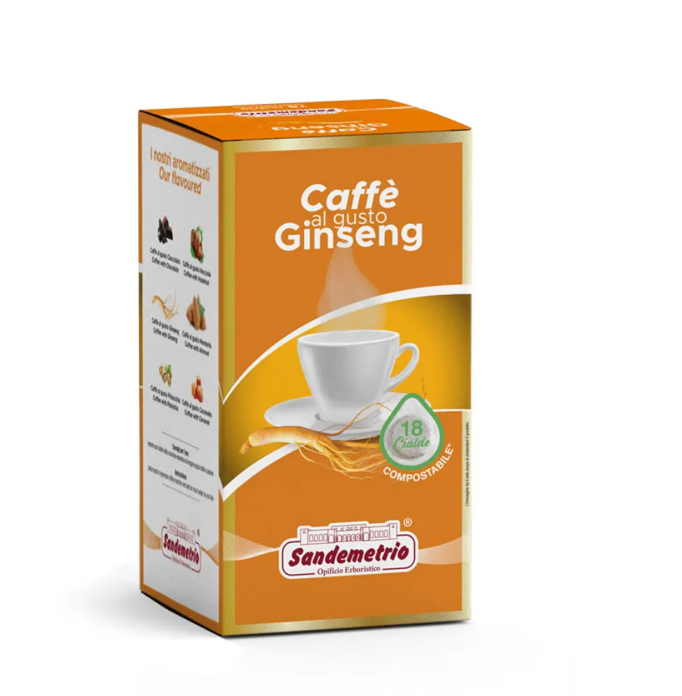 Caffè al Ginseng Sandemetrio 18 Cialde Ese 44 Filtro Carta