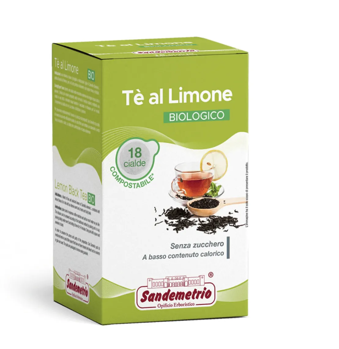 Te al Limone Biologico Sandemetrio 18 Cialde Ese 44 Filtro Carta