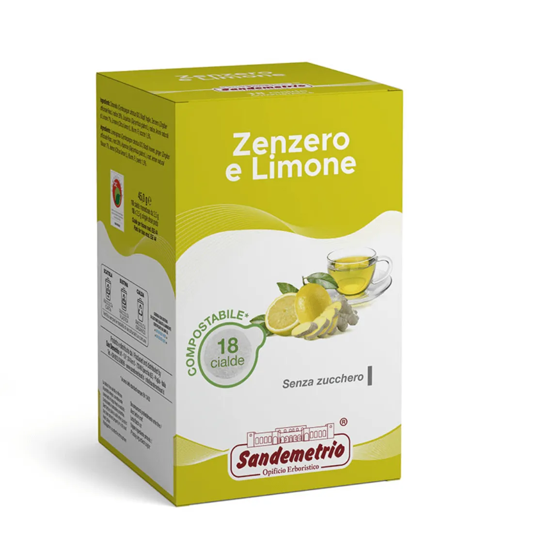 Insfuso Zenzero e Limone Sandemetrio 18 Cialde Ese 44 Filtro Carta