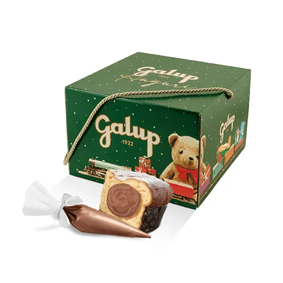 Panettone Galup Paradiso senza uvetta e canditi con pasta d'arancia 750g + sac a poche alle nocciole crock 150g