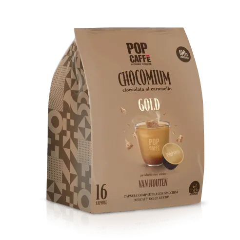 16 capsule Pop Coffee CHOCOMIUM GOLD Chocolate Van Houten Dolce Gusto Compatible