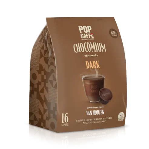 16 capsule Pop Coffee CHOCOMIUM DARK Chocolate Van Houten Dolce Gusto Compatible