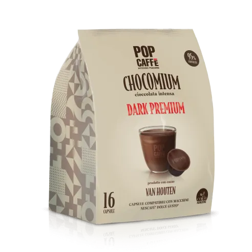 16 capsule Pop Coffee CHOCOMIUM DARK PREMIUM Chocolate Van Houten Dolce Gusto Compatible