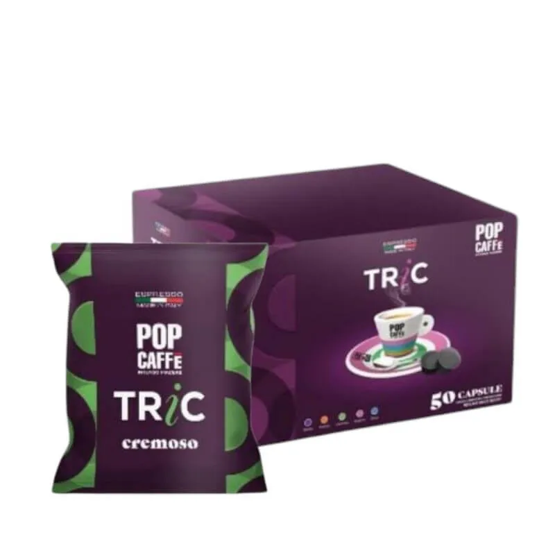 50 Capsule Dolce Gusto Pop Caffè Tric Miscela Cremoso Confezionate Singolarmente