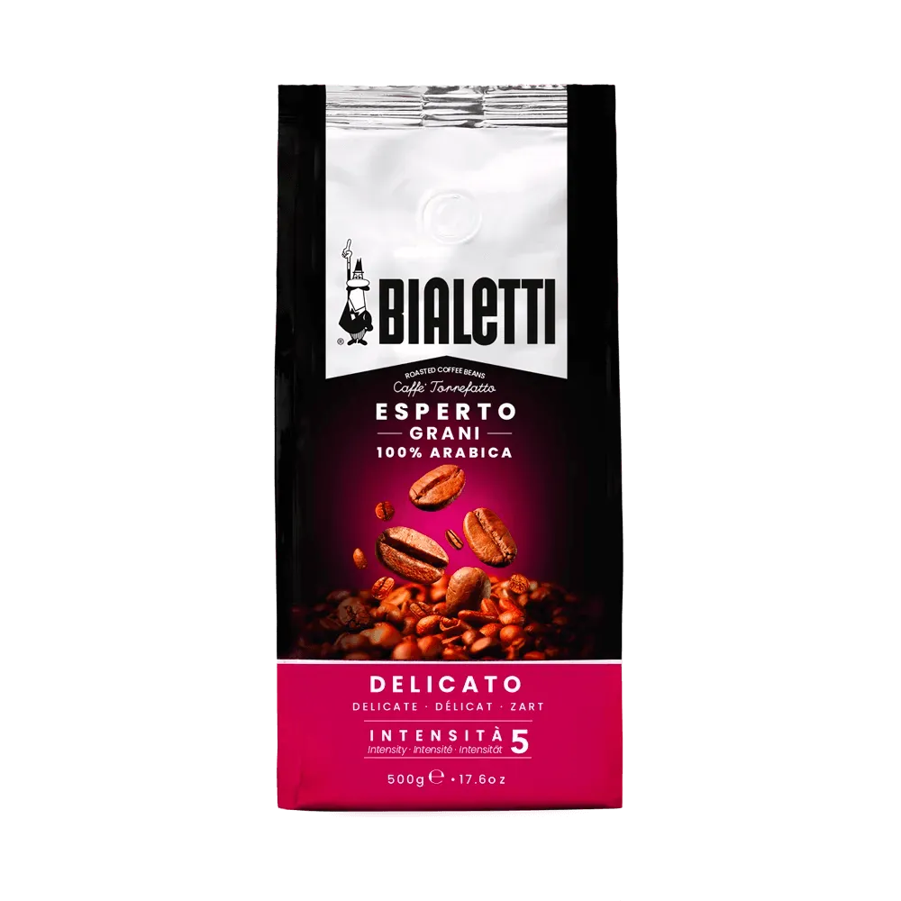 500gr Bialetti Caffè In Esperto Grani Miscela Delicato - Arabica