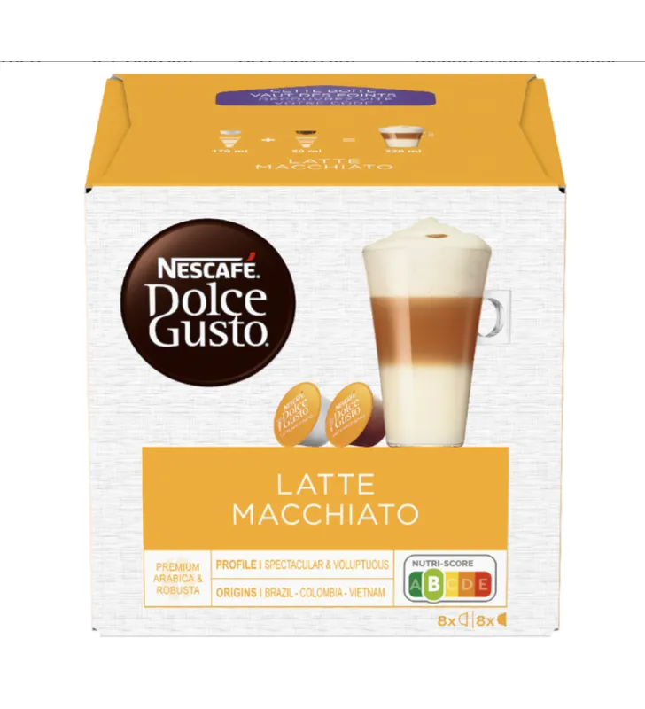 16 Capsule LATTE MACCHIATO originali Nescafè Dolce Gusto