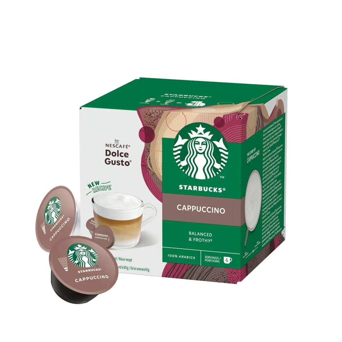 Starbucks® Cappuccino – 12 Capsule per Sistema Nescafé Dolce Gusto