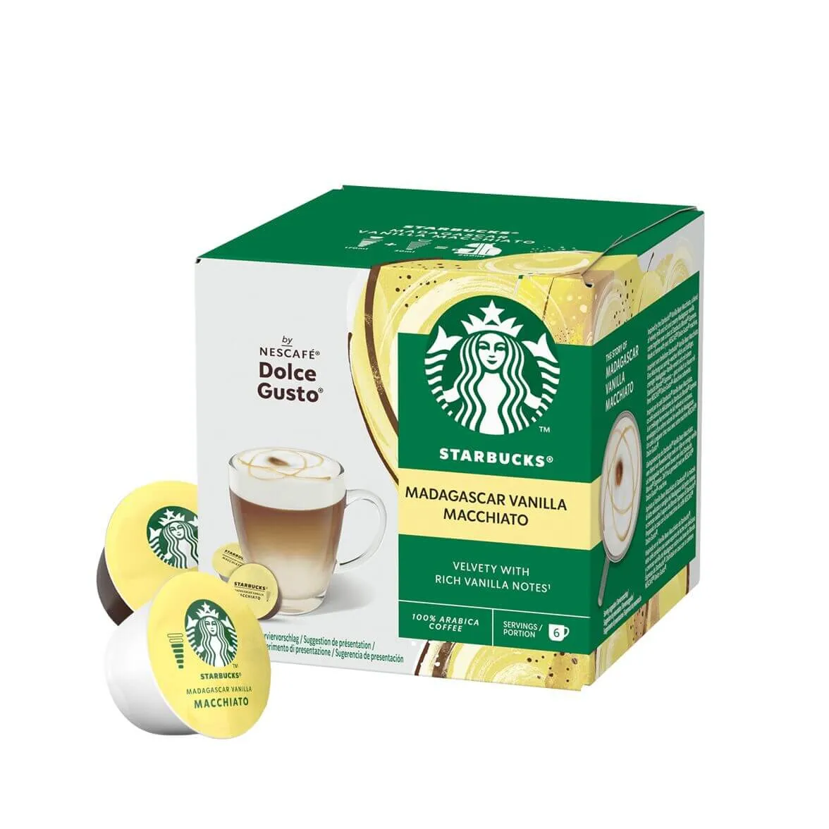 Starbucks® Vanilla Macchiato Madagascar – 12 Capsule per Sistema Nescafé Dolce Gusto
